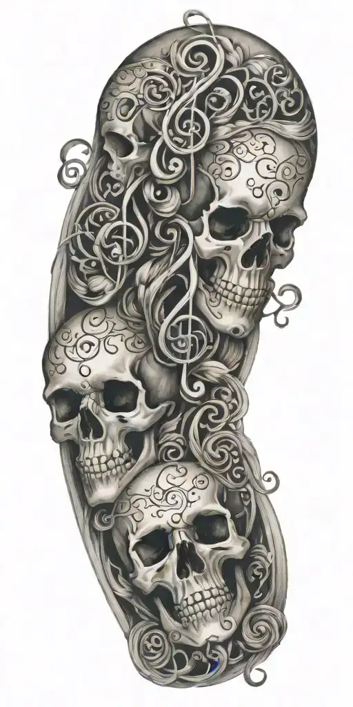 Music Notes And Skulls