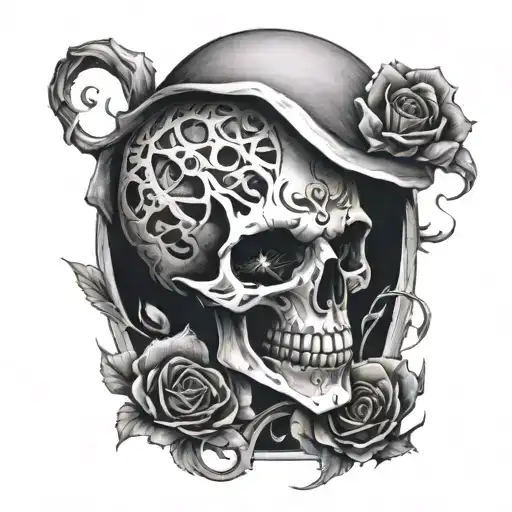 Skeleton And Eyes Surrounded