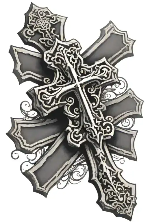 Orthodox Cross With Sharp Corners With The Body Of Jesus Christ