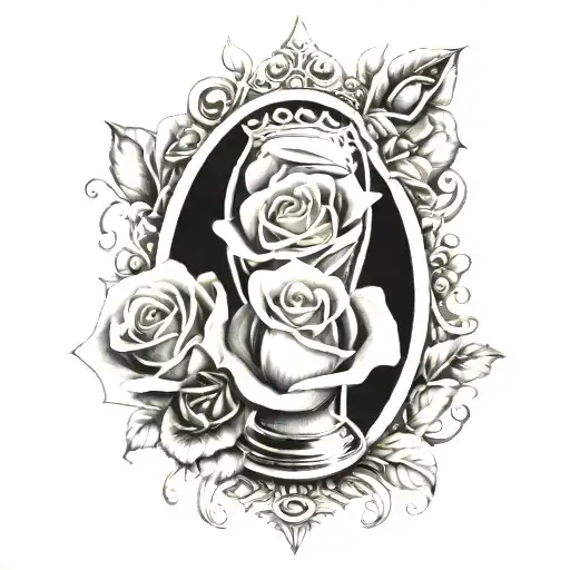 Crown Hour Glass Roses Wrapped Tears