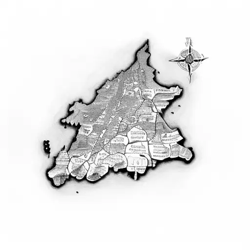 A Sketch-style Map Of Greece With Musical Instruments Hidden Within The Details