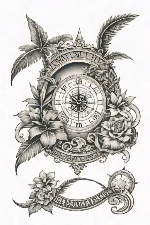 Quadrants And Roman Numerals With Hawaiian Islands