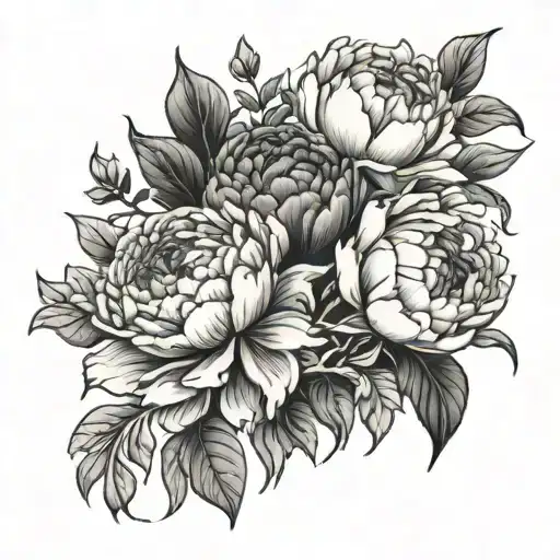 Peonies In Gothic Realism Style And