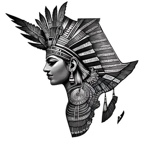 Egyptian Goddess And Africa Continent