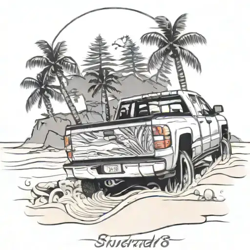 Beach Scene With 2013Silverado Singlecab Lifted