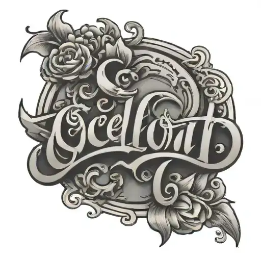 Script Ear Tattoo Of The Word Ocelotl In A Street Style Font