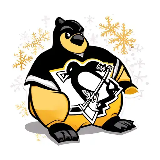 Penguin Wearing A Pittsburgh Penguins Hockey Jersey