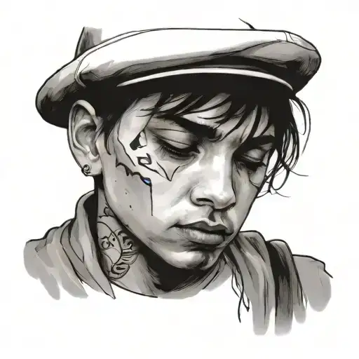 Sad Boy Sketch Style Portrait