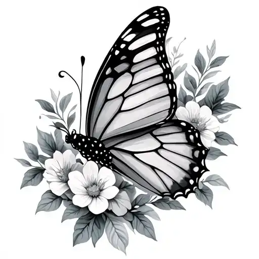 Butterfly And Floral