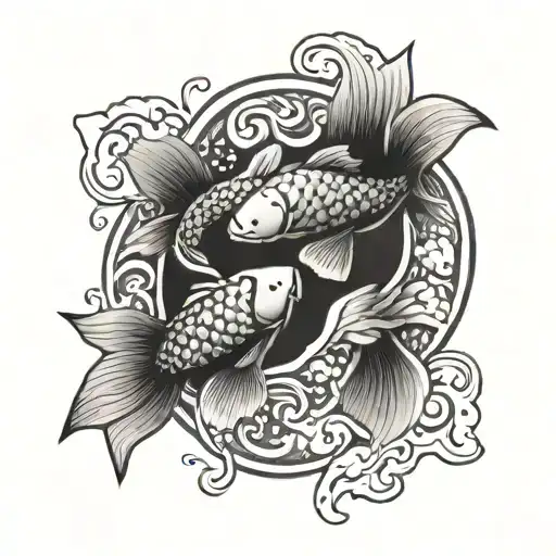 Zodiac Koi Fish Yin Yang