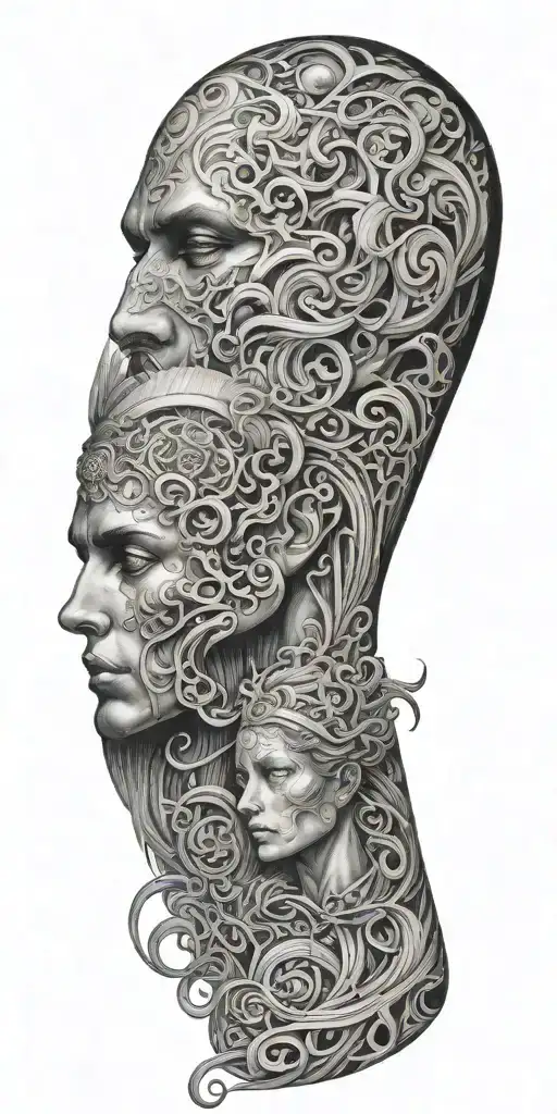 Jean Delville Arts Inspired Tattoo Featuring Characters