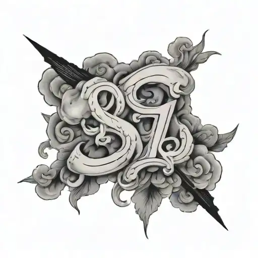 The Letters Sgh Downward With Cloud Shading Around