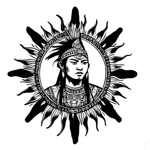 Filipino Warrior With Filipino Sun Symbol
