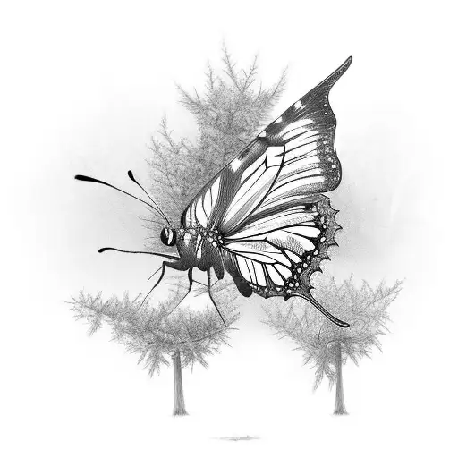 Butterfly In A Forest