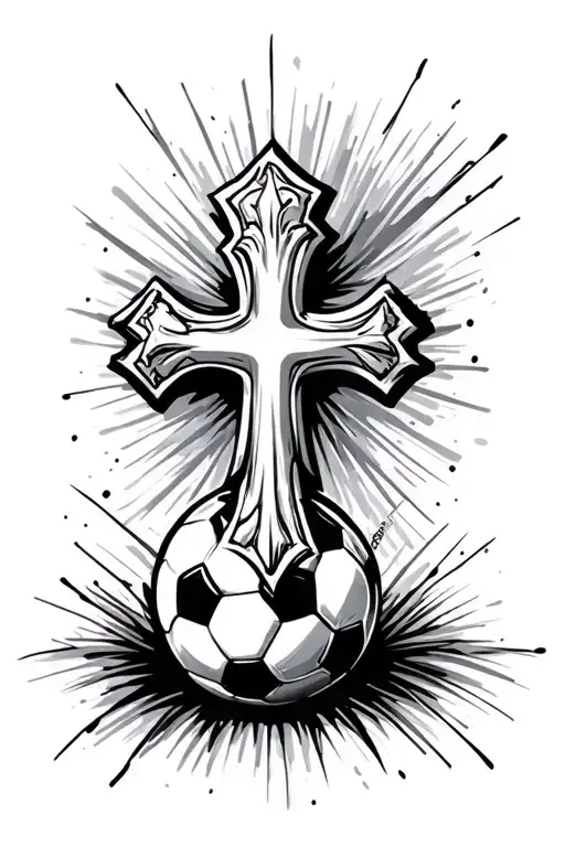 Cross And Soccer Ball