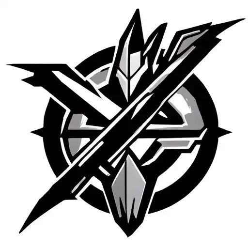 Voltron Logo In Black And White With The Blade Of Marmora
