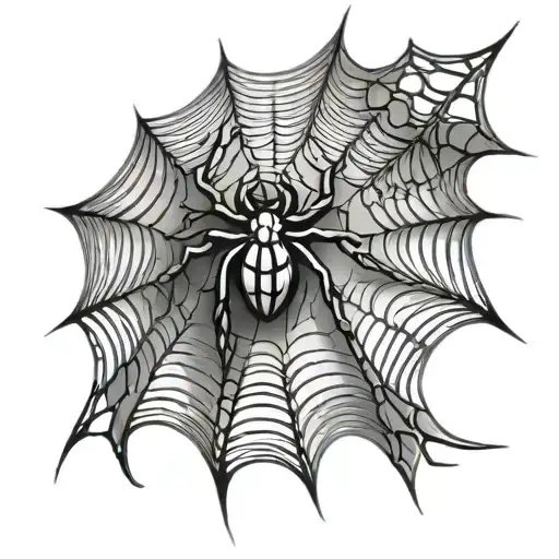 Spiderweb With Spider