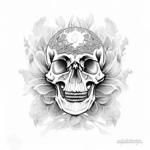 Chrysanthemum With Skull