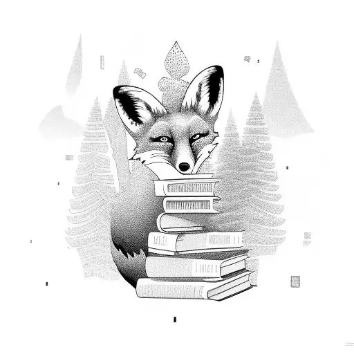 An Educational Assistant Symbolized By A Fox Surrounded By Books And A Tree
