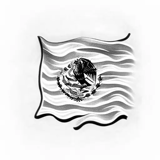 Mexican Flag With American Flag