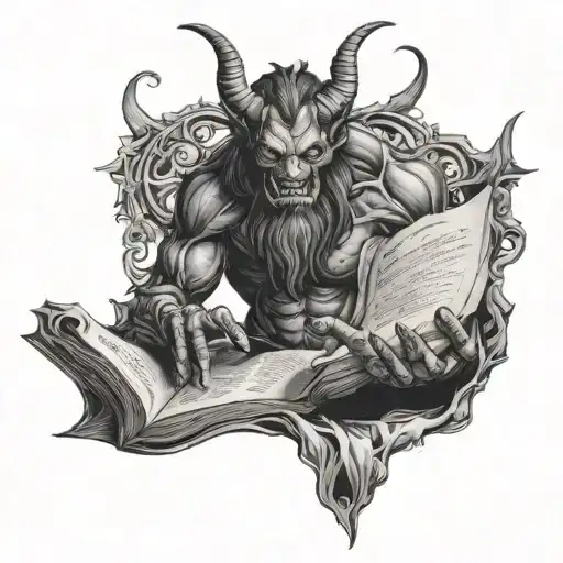 Demon Reading Scroll