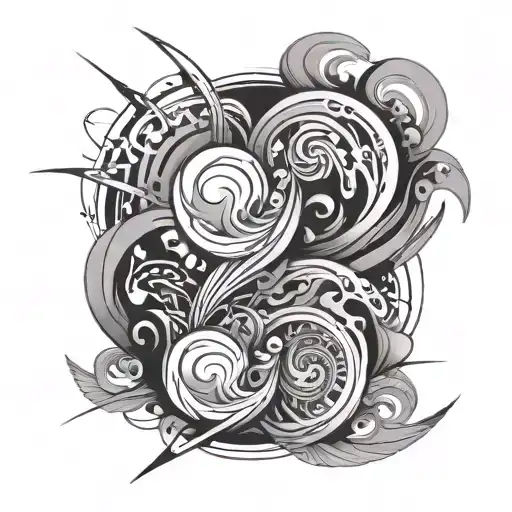 An Abstract Black And Grey Tattoo Inspired By Chill Vibe Music