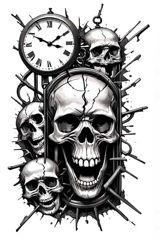 Broken Clocks Screaming Skulls And Prison Bars