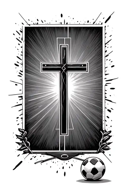 Cross And Soccer Field