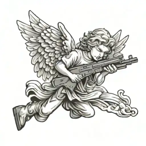 Angel With A Ak 47 Rifle