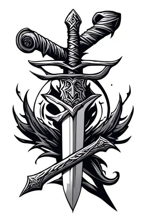 Simple Viking Sword Surrounded