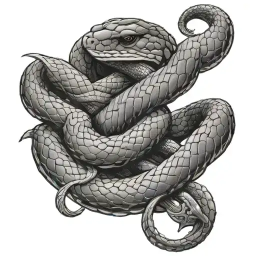 Snake Wrapped Around A Anchor