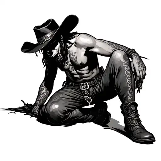 Gothic Style Kneeling Cowboy
