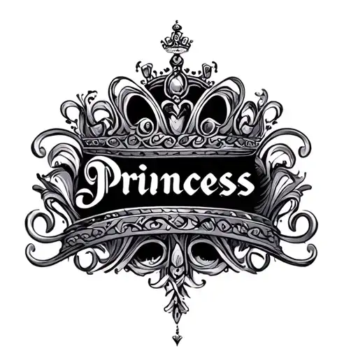 The Word 'Princess' In A Cursive Elegant Font