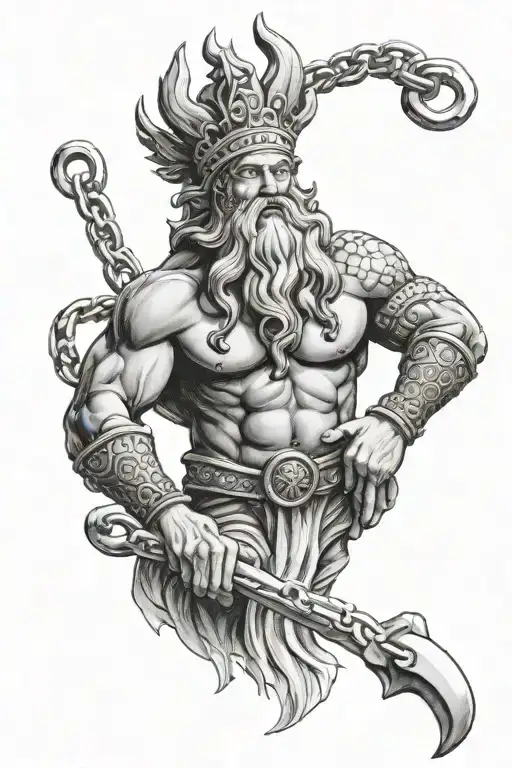 King Neptune Strong With Dog Tags Attached To Chain