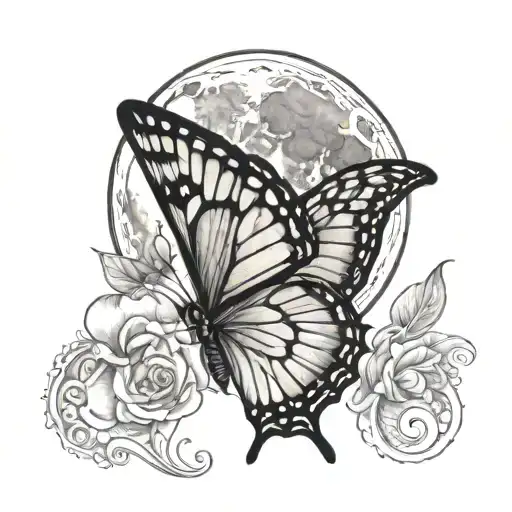 September 2004 With Butterfly And Moon Merging Together