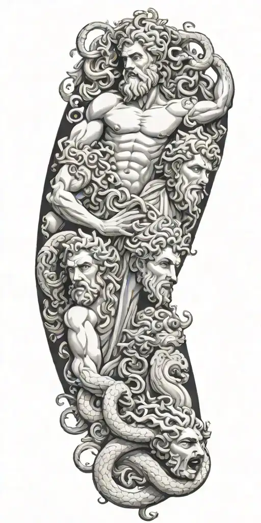 Zeus And Medusa With Hydra