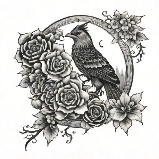 Nordic And Japanese Mix Tattoo Design