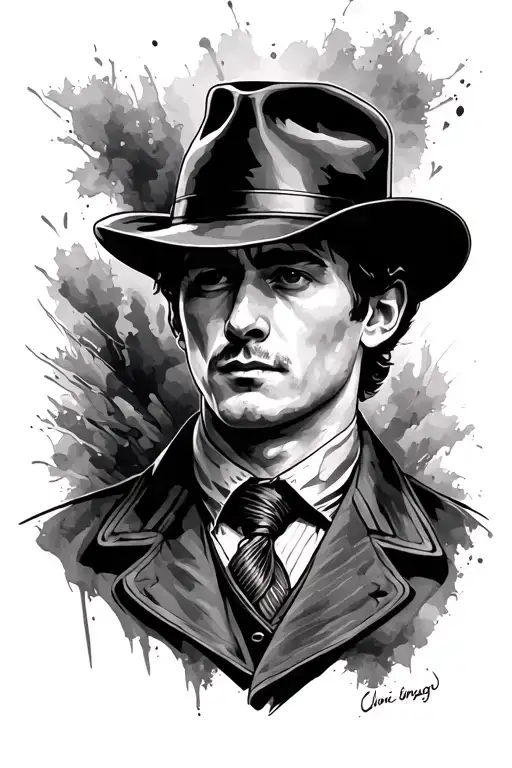 Men's Tattoo In The Style Of Chicago From The Series Peaky Blinders Cillian Murphy