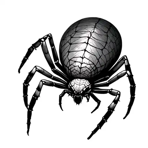 Spider Body On The Lower Back With Its Legs Wrapped Around The Waist