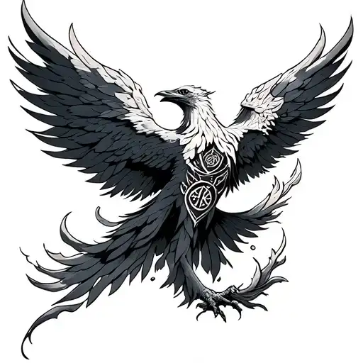 Phoenix With Runes Engraved