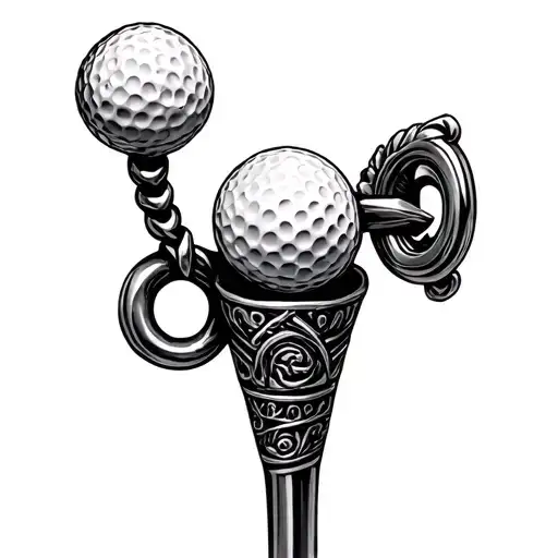 Cornicello Charm Used As A Golf Tee With A Golf Ball On Top