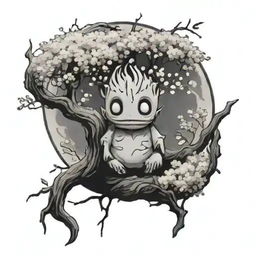 Tree Spirit Studio Ghibli Style With A Baby's Breath