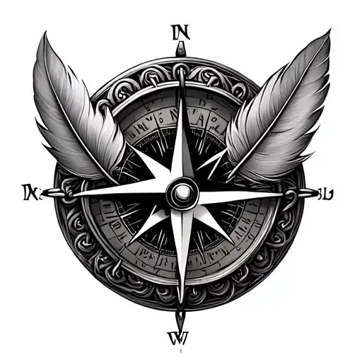 Compass Chain Feather