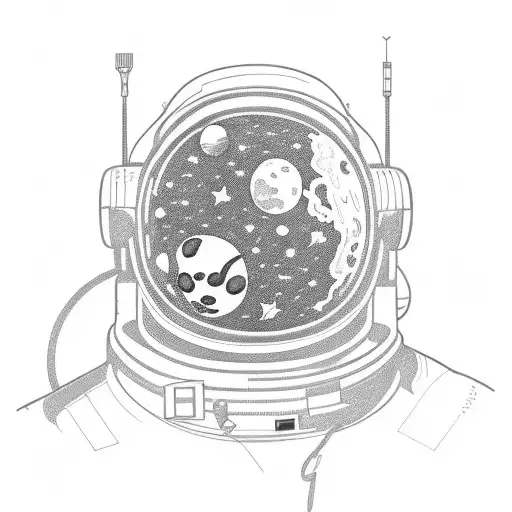 Full Astronaut Helmet With Planets