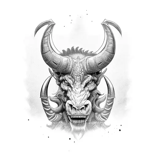 Horn Beast Muscular Warrior