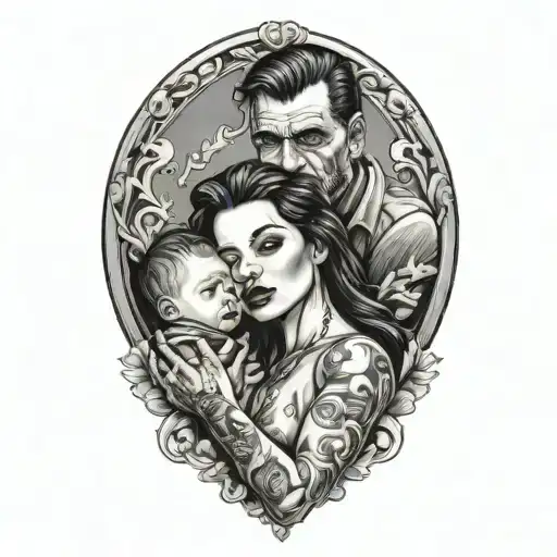 Baby Girl With Dad Memorial