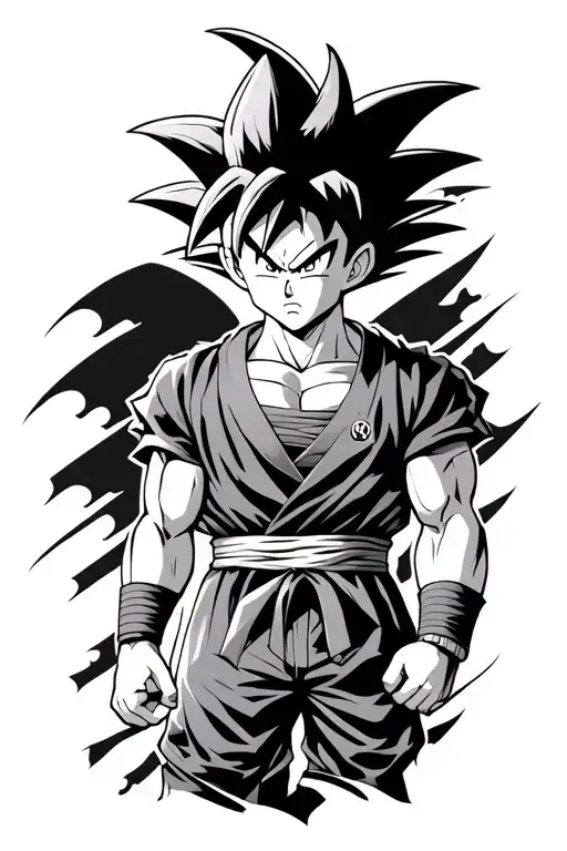 Goku With A Cool Background Black