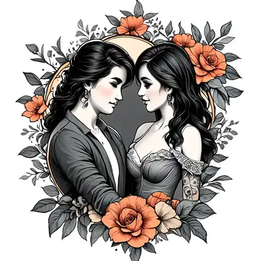 Two Dayghter And Wife Holding Hands