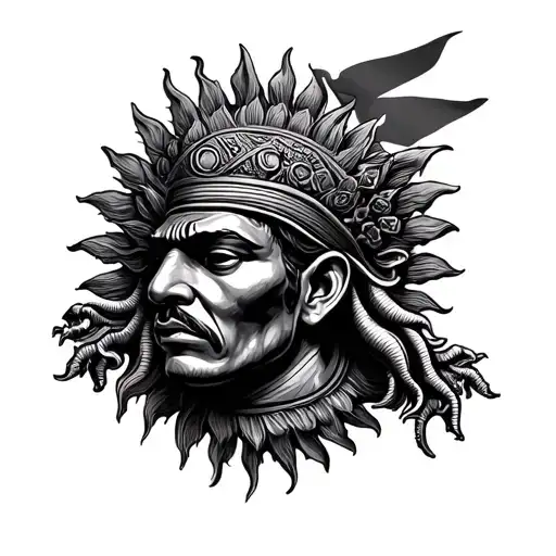 Puerto Rican Sun God A D Coqui With Flag Blended