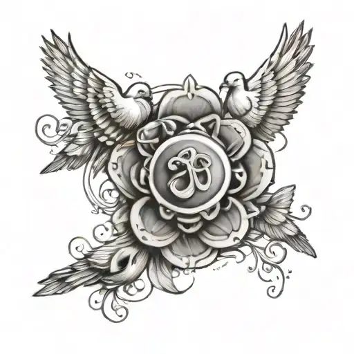 Inner Forearm Tattoo Image With Quote In Middle And Doves And Detailing Around It